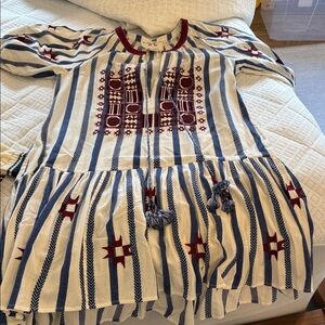 FIGUE Blue and White Dress